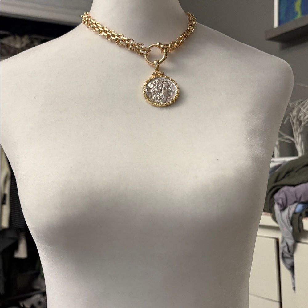 Gold plated Medallion Necklace